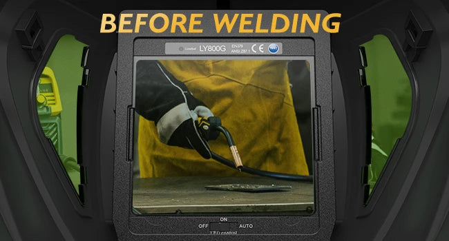 TOOLIOM Auto Darkening Welding Helmet with Light 1/1/1/1 Large Viewing 4.31" x 3.81" True Color Welding Mask Shade