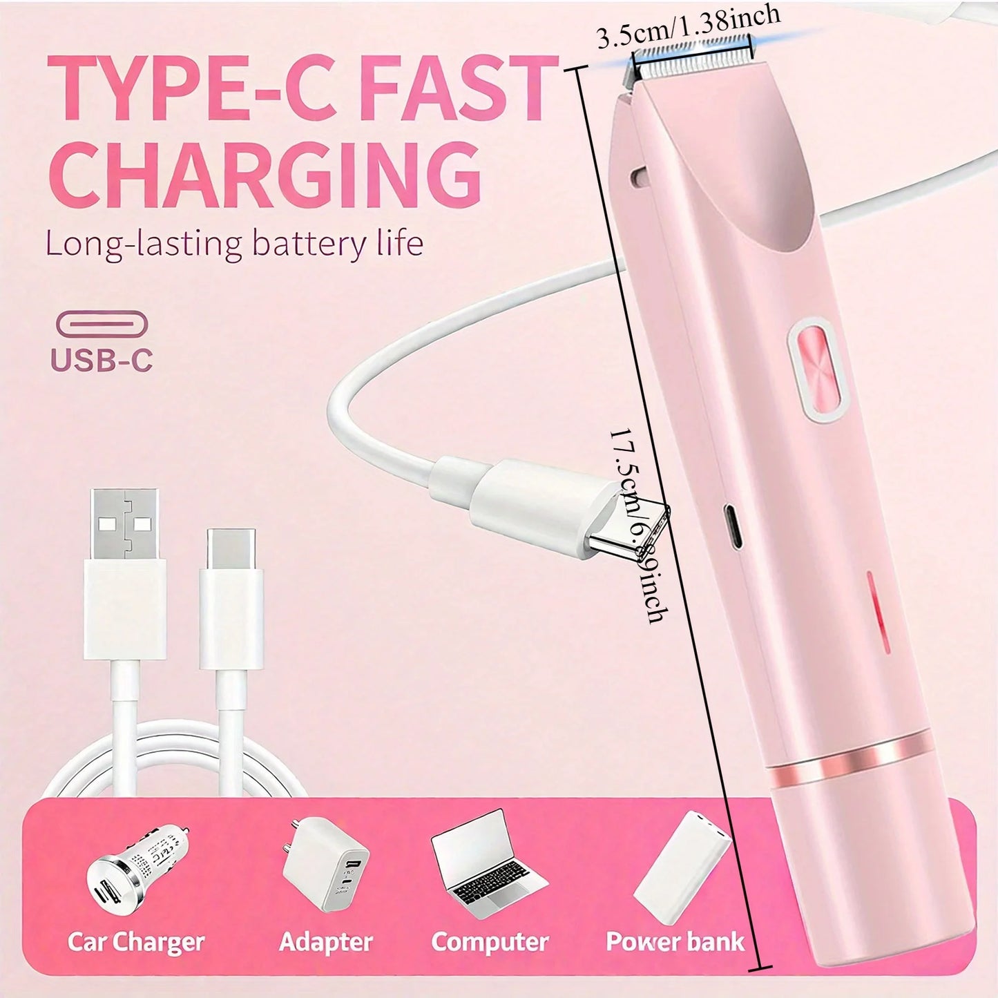 2-in-1 dual-head electric epilator and shaver for underarms, legs and face hair removal, birthday/Christmas gift
