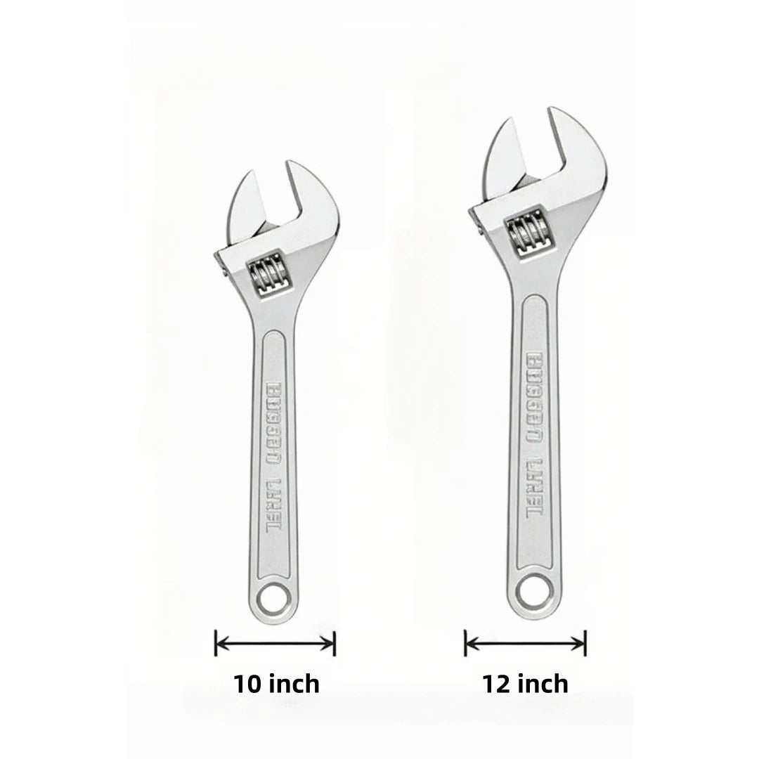 Openin Long Handle Universal Spanner  Adjustable Wrench Large Clamp Steel Mechanical Workshop Hand Repair Tools 6/8/10/12 inchs