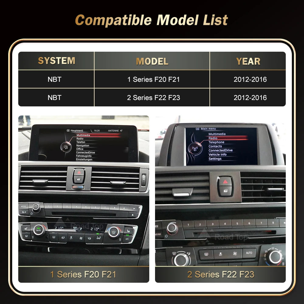 12.3" Wireless CarPlay & Android Auto Display Screen, Compatible with BMW 1 2 Series F20 F21 F22 F23 F45 (NBT)