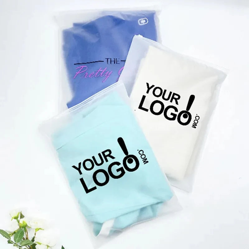Custom Transparent Recycle Eco-Friendly For Clothing Packing Shipping Zip Zipper Lock Plastic Bag With Custom Logo
