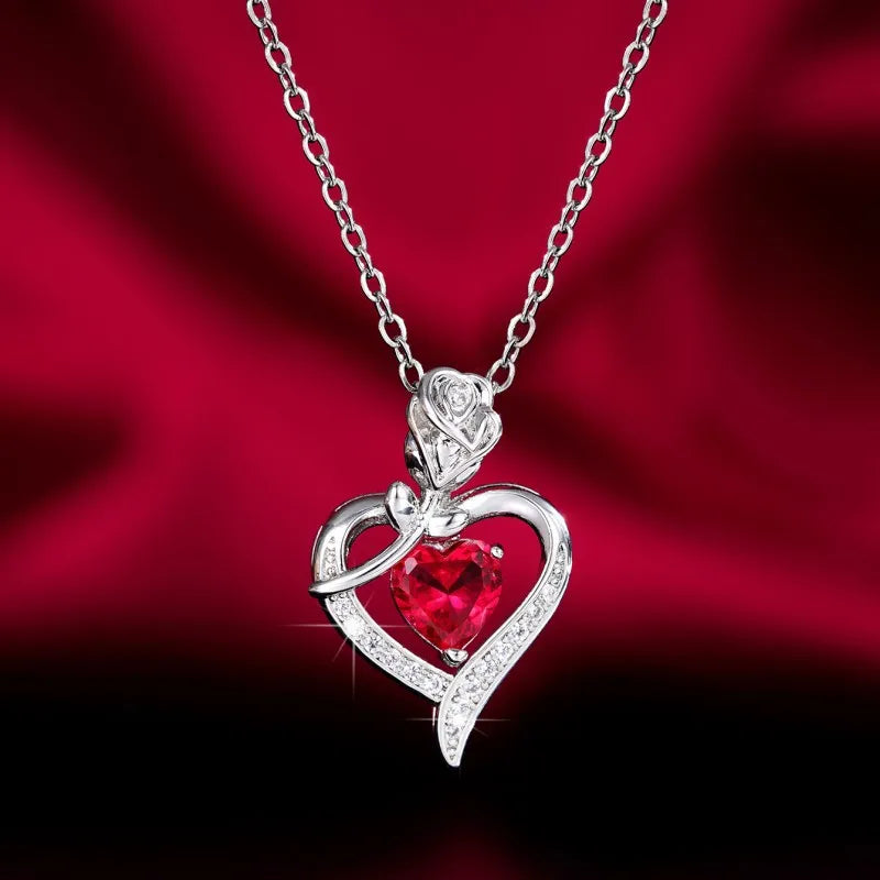 Heart Pendant Necklace for Women – Rhinestone Hollow Design, Mood Tracker, Mother's Day & Best Friend Gift