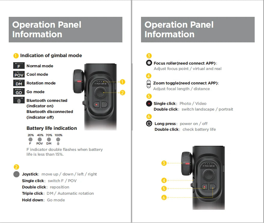 AOCHUAN 3-Axis Handheld Gimbal Stabilizer SmartXE for Smartphone for iPhone Android AI Face Tracking Tk Vlog