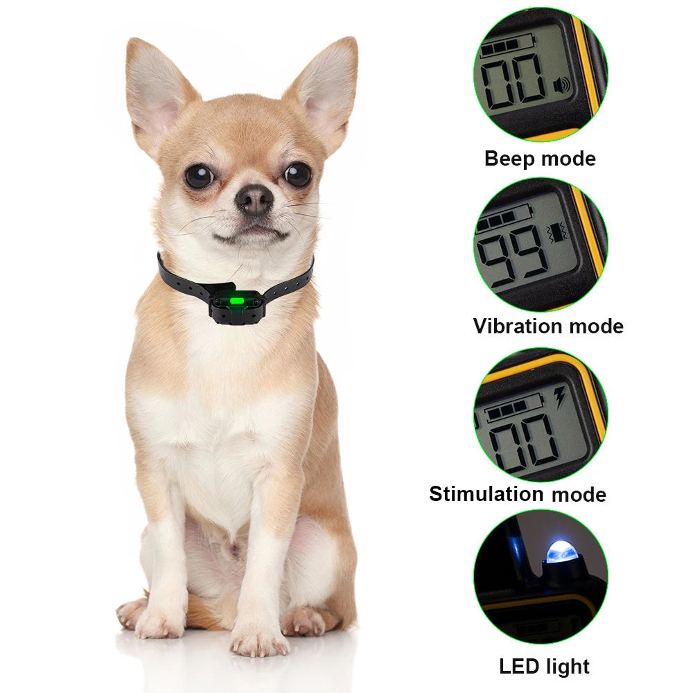 Electric Waterproof Dog Training Collar – Rechargeable Remote Anti-Bark Device | For 1, 2 or 3 Dogs