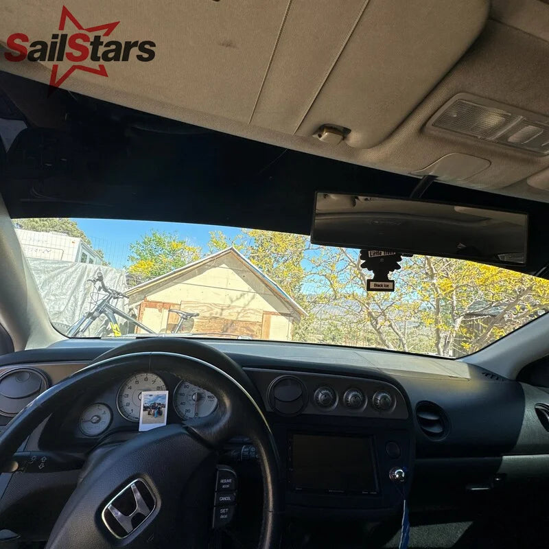 Matte Black Car Sunshade Perforated Vinyl Film Auto Front Windshield Self-Adhesive Decal Stickers