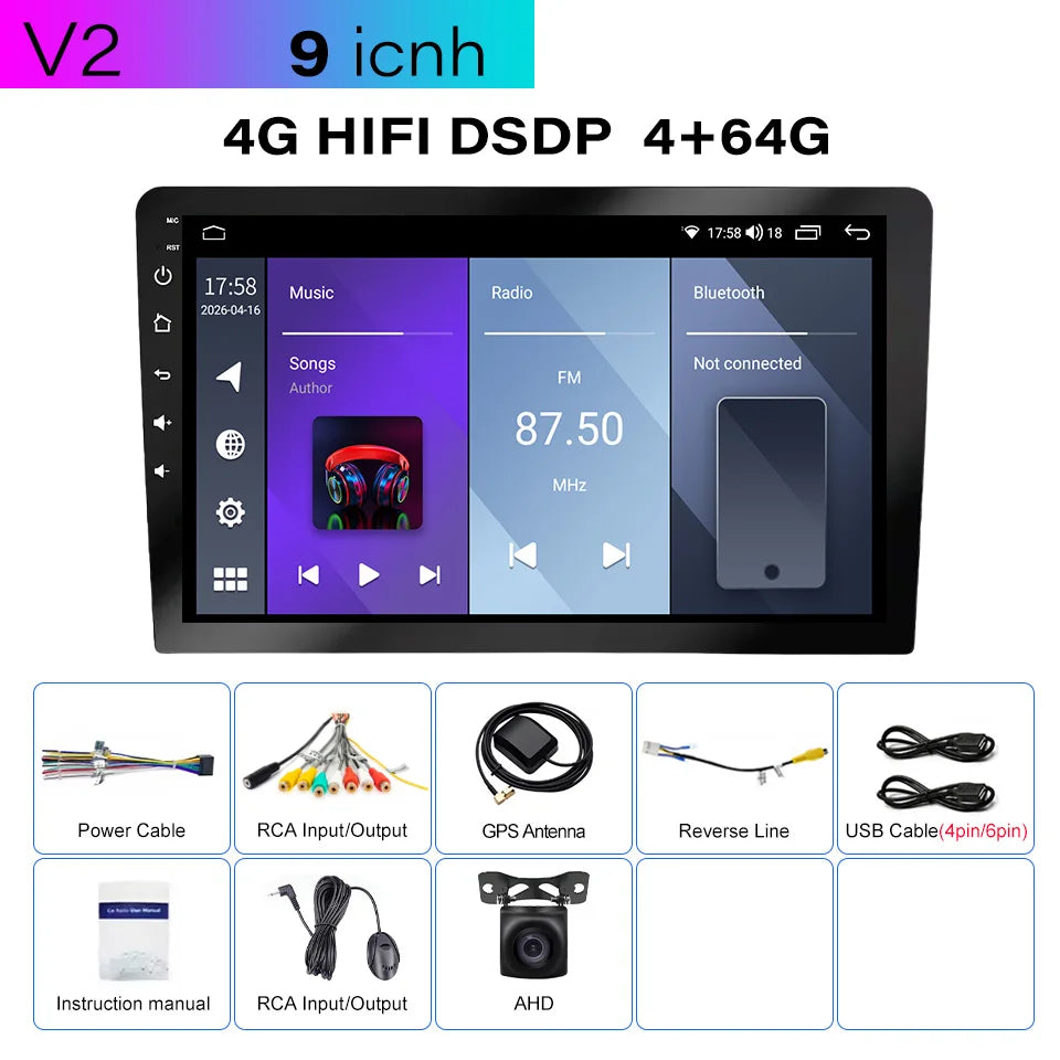 CAIXI Universal 7" 9" 10" 2din Android 16 CarPlay Auto Radio For Volkswagen Fiat Renault Nissan Hyundai Car Multimedia autoradio