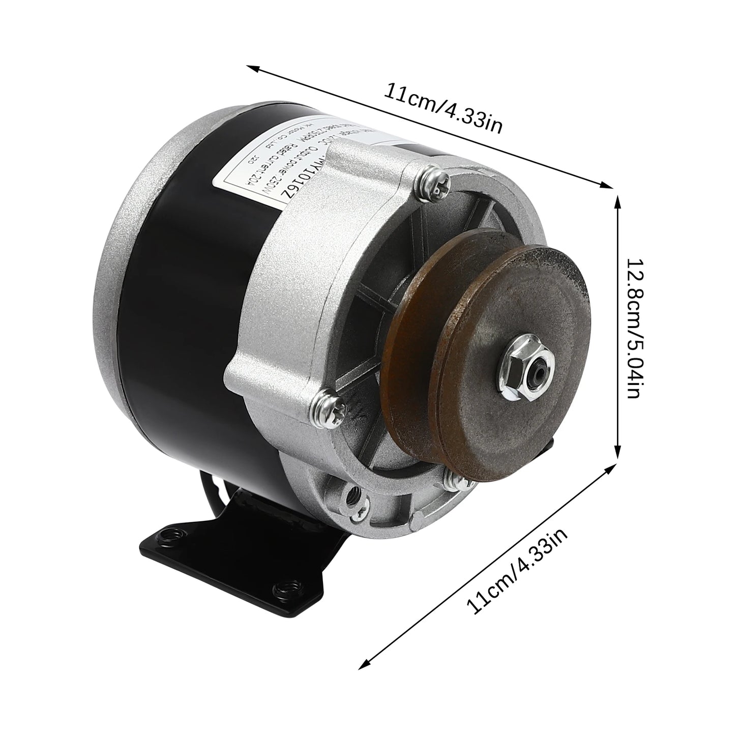 12V 250W Gear Reduction Electric Motor with Belt Pulley DC Motors Reductor for E‑bike Scooter