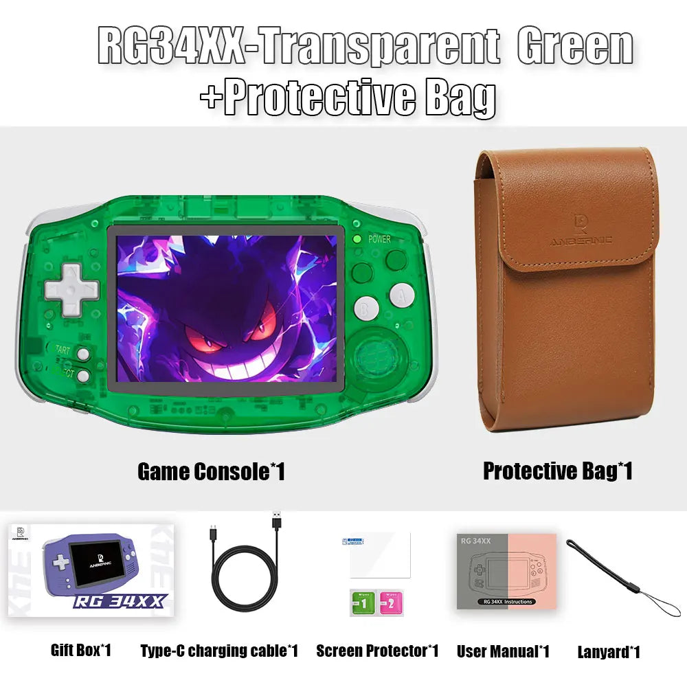 Anbernic RG34XX 64Bit Retro Handheld Game Player 3.4-inch IPS Screen HD-Support TV Portable Game Console 3500mAh streaming Gift