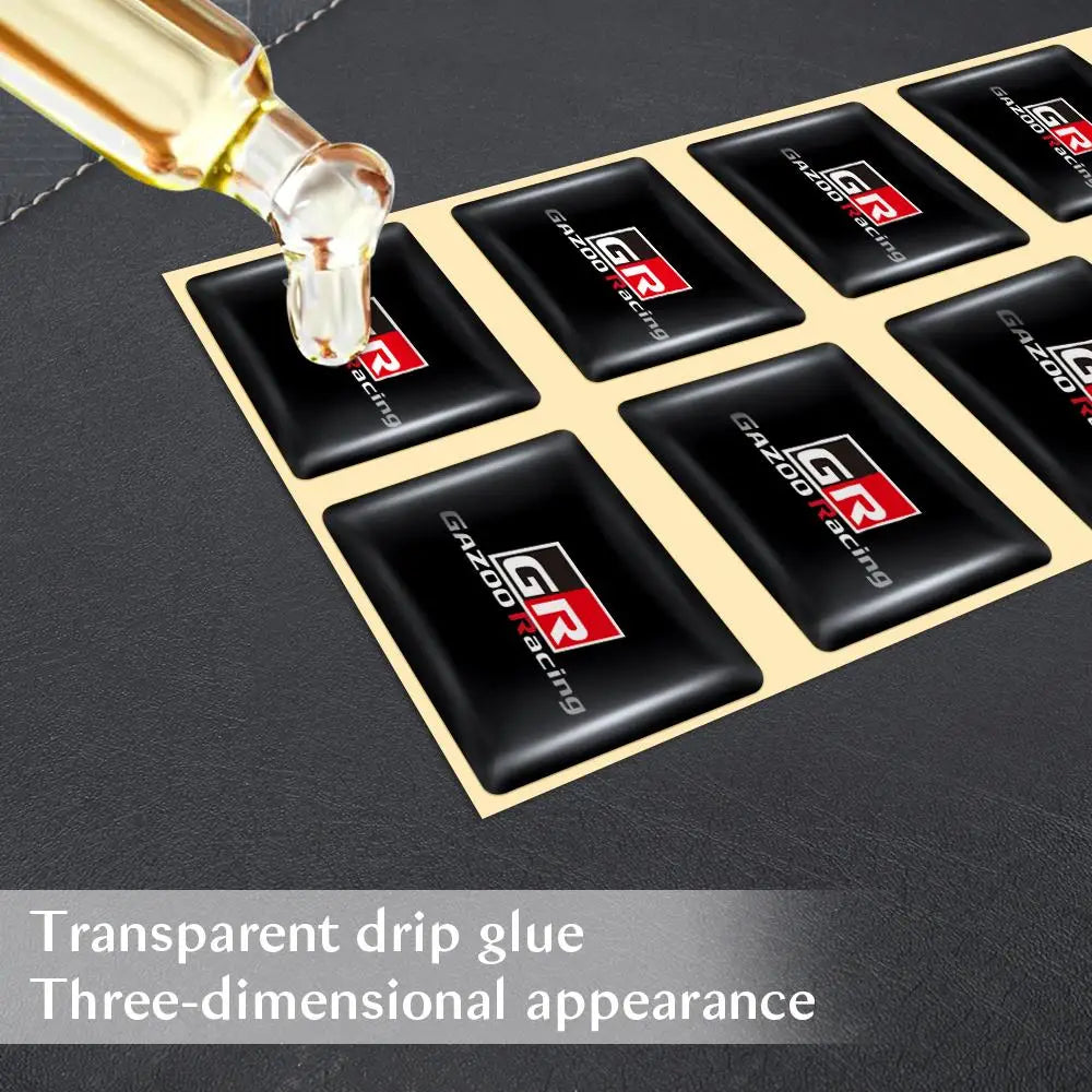 3D Epoxy Car Interior Decoration Badge Stickers for Toyota GR GRZOO RACING Prius Avensis Rav4 Land Cruiser Yaris TRD Camry Prado