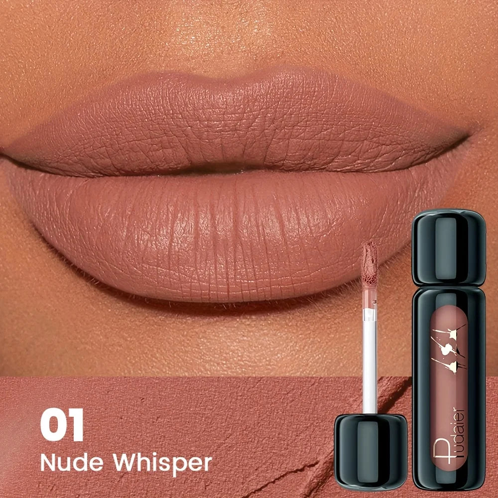 1pc Matte Velvet Lip Gloss, Highly Saturated Liquid Lip Mud, Non-Stick Long Lasting, All Skin Tones Compatible,Mother's Day Gift