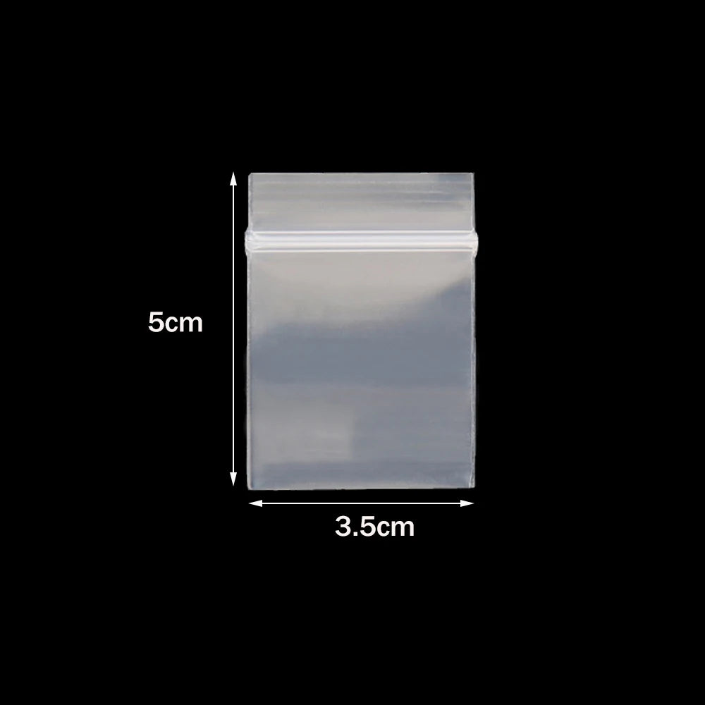 100pcs Mini Plastic Storage Bags Resealable Self Sealing Zipper Clear Plastic Pouch For Small Business Jewelry Storage Packaging