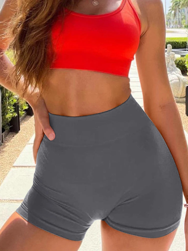 2026 Women's Yoga Shorts High Waisted Fitness Pants Seamless Hip Lifting Ladies Sports Shorts