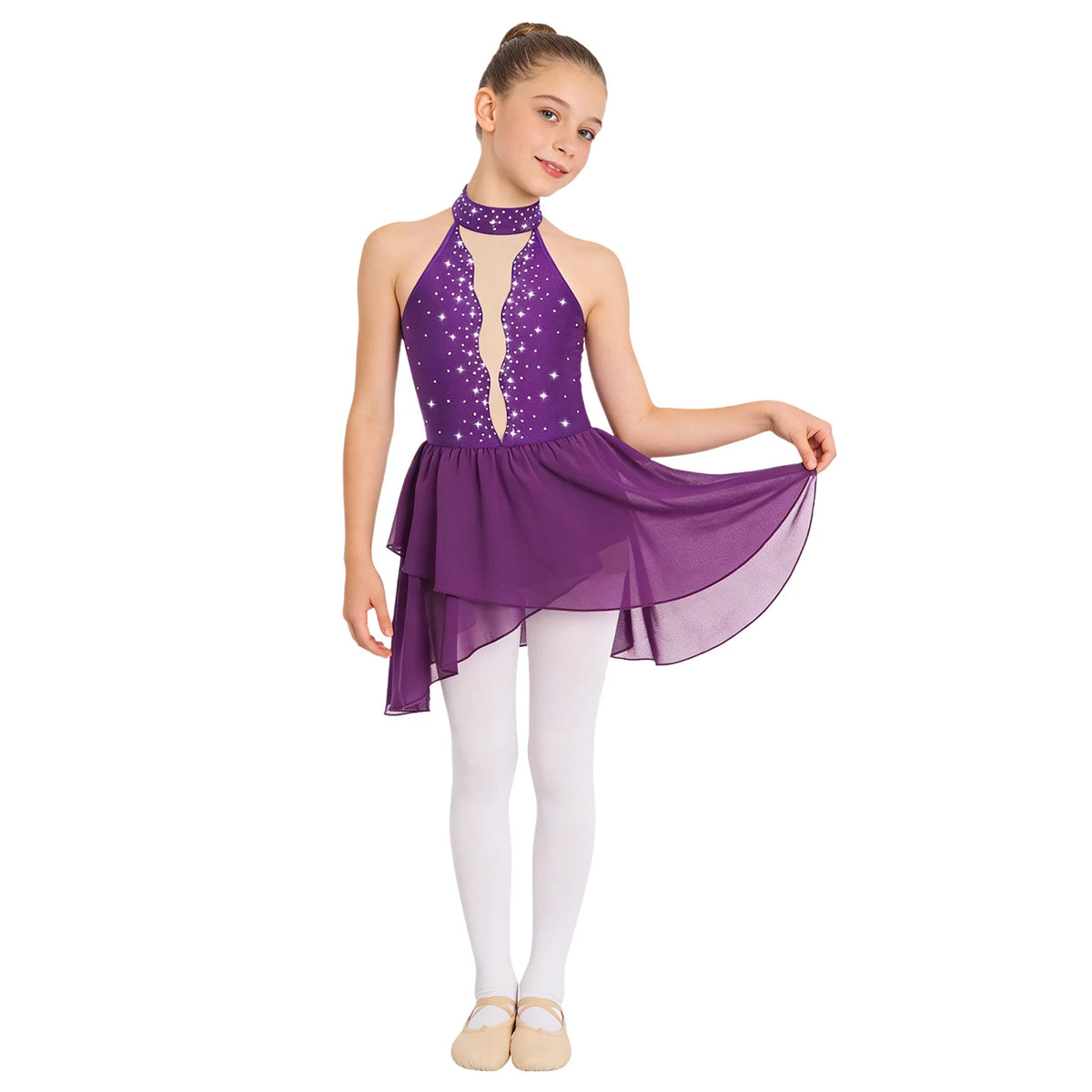 Girls sparkling sequin ballet dance dress