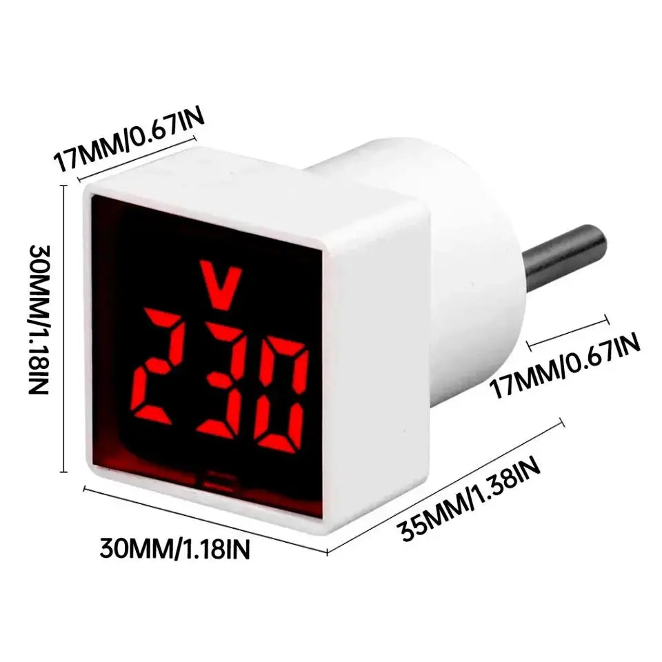 1PC LED Digital AC Voltmeter Indicator Square EU Plug Digital Voltmeter 50–500V Voltage Measurement Range