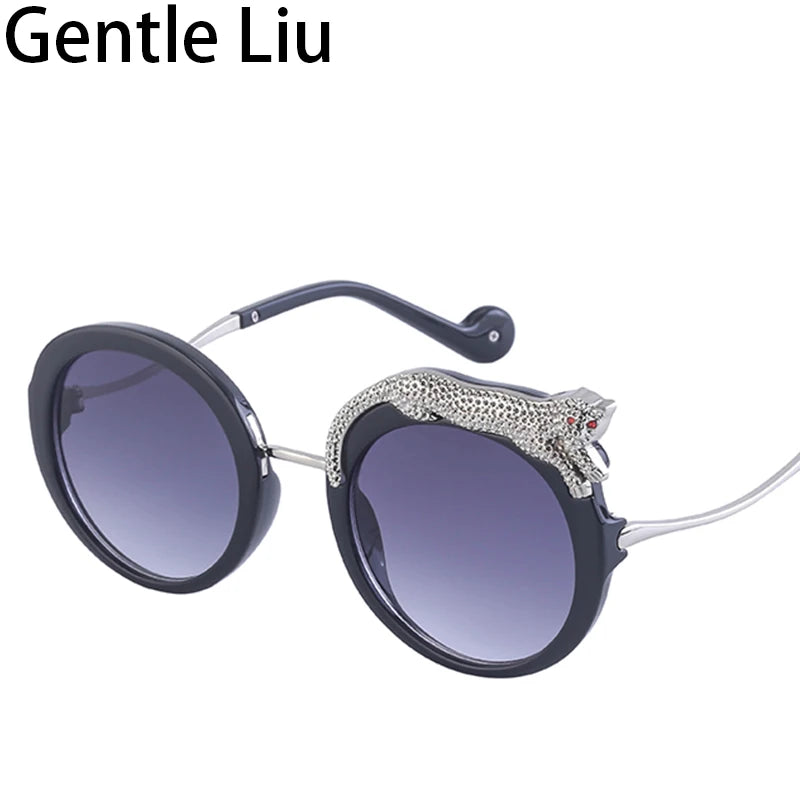 Round Steampunk Sunglasses for Women — Retro Metal Frame