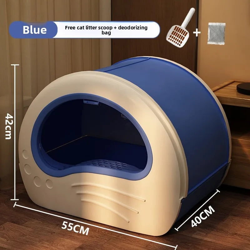 Cat Litter Box Fully Enclosed Drawer Type Cat Litter Box Anti-splash and Odor Isolation Cat Toilet Extra Large Cat Litter Box