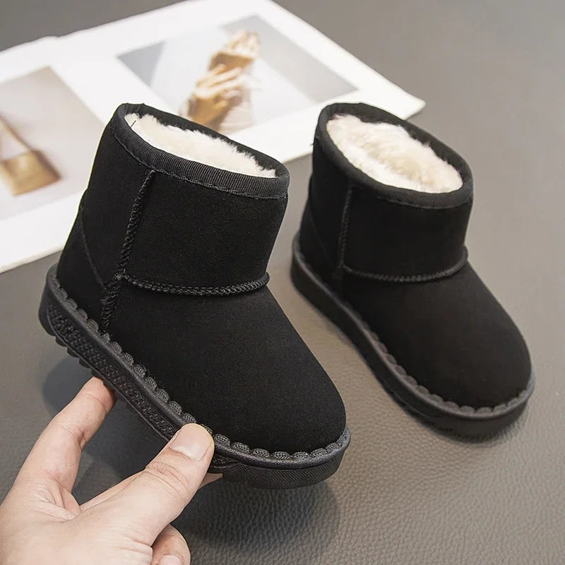 Kids Fur-Lined Platform Snow Boots - Slip-On Short Winter Boots - photo 4