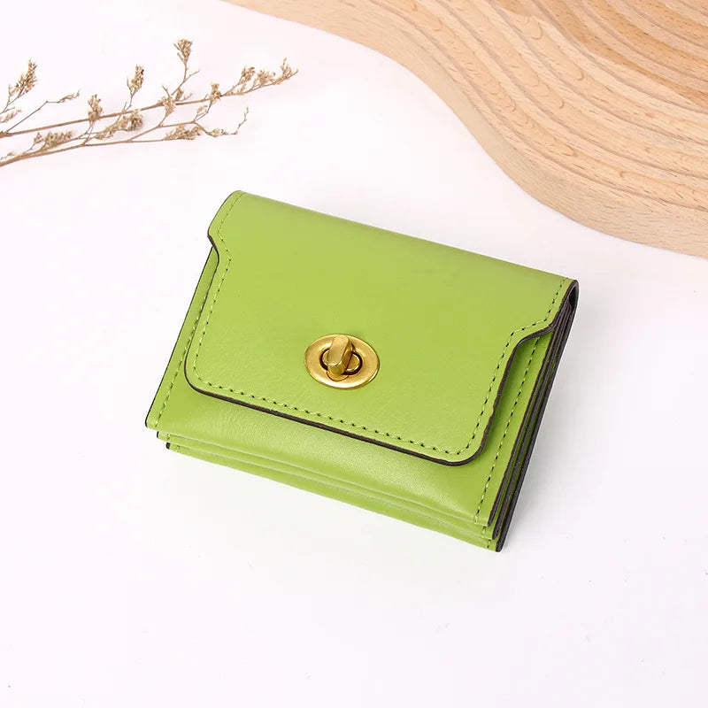 Women's Fashion Short PU Leather Wallet – Slim Coin & Card Holder Purse