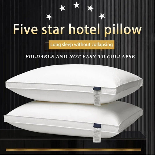 5 Star Hotel Pillow – 100% Cotton 500TC Microfiber Ergonomic Neck Support Pillow for Adults