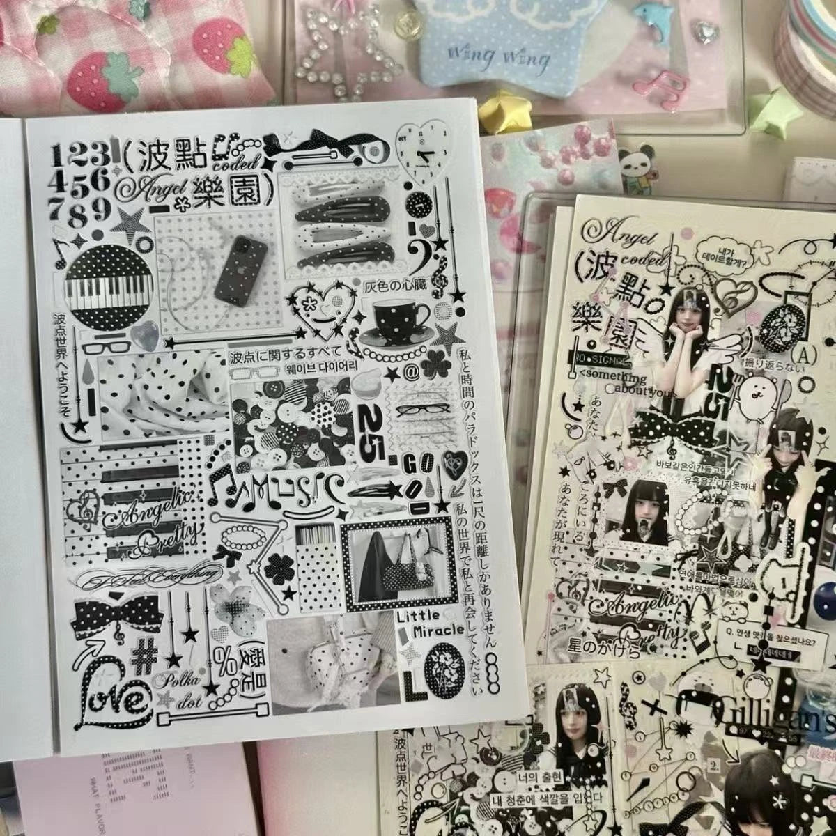 New Cute Japanese Anime Sticker Book Girl Diary Phone Case DIY Scrapbook Sticker Kawaii Decorative Sticker Children's Cute Gift