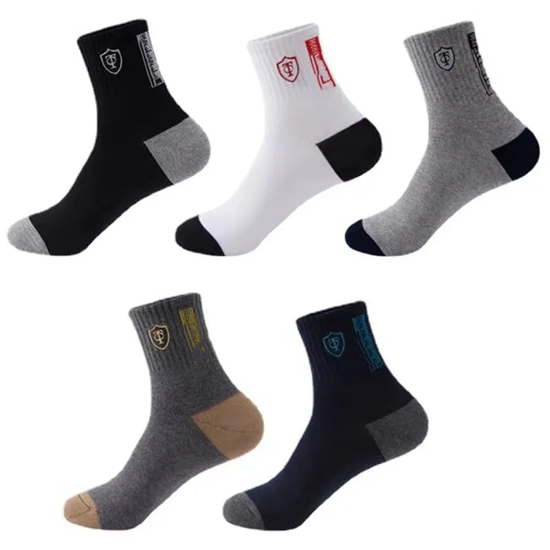 Men's Cotton Blend Crew Socks, 5 Pairs