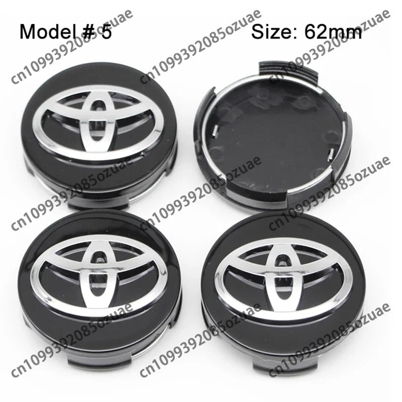 4Pcs 62mm 57mm Car Wheel Center Hub Caps Cover Badge Accessories For Toyota Prado Yaris Hilux Verso Fortuner Supra Corolla Camry