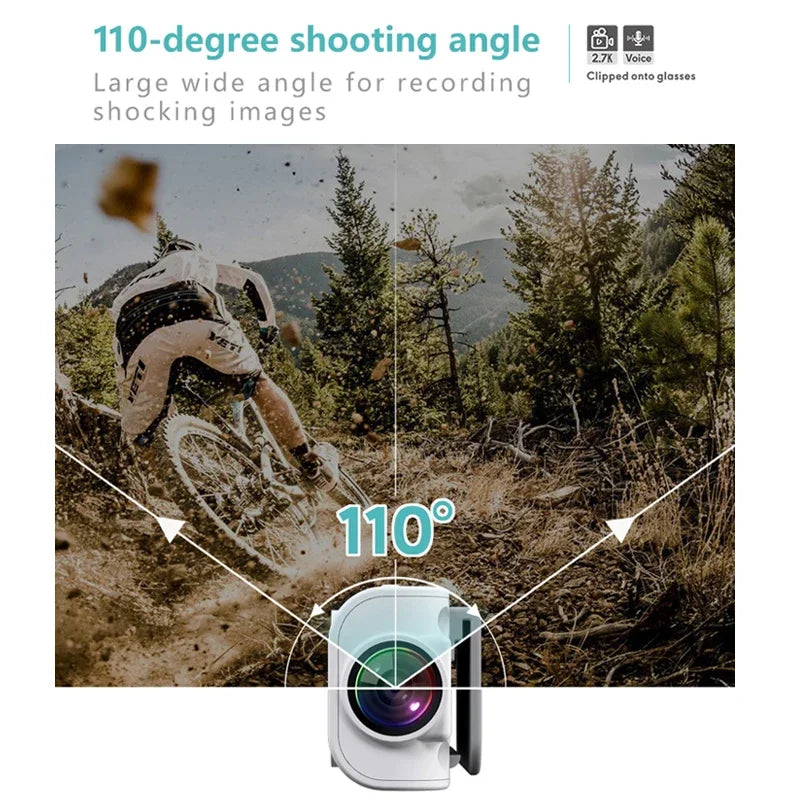 2.7K Glasses Camera — WiFi Wearable POV Recorder for Driving