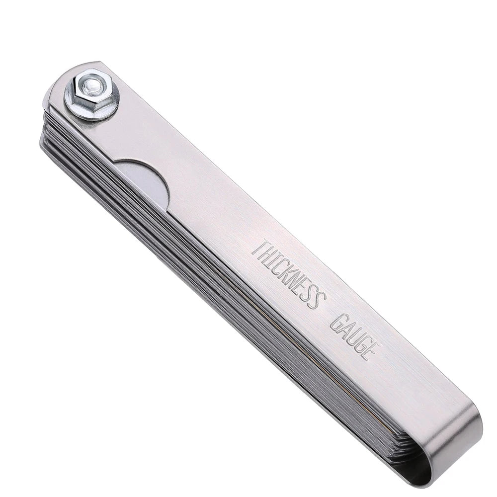 32 Blades Feeler Gauge Set Stainless Steel Dual Marked Metric and Standard SAE Valve Thickness Gauge Gap Measuring Tool