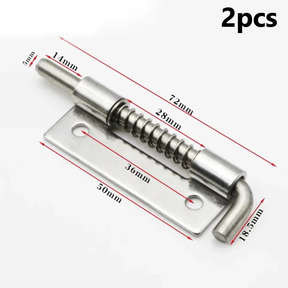 2Pcs Silver Door Latch Sliding Lock Bolt Latch Hasp Staple Gate Safety Lock Latch Bolt Latch Spring