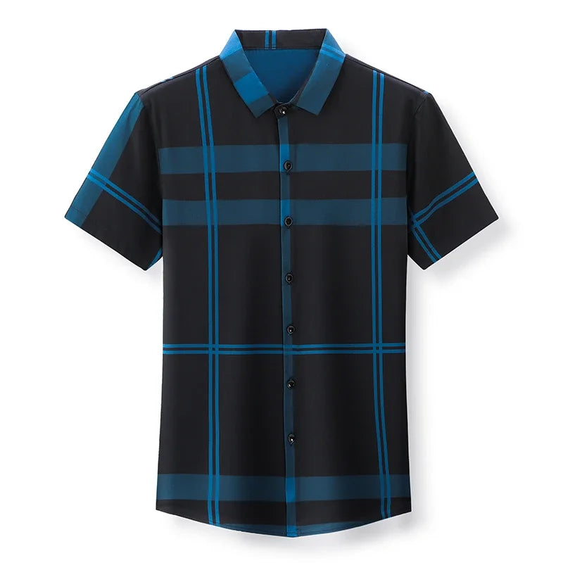 Men's Printed Short-Sleeve Shirt - Wrinkle-Resistant No-Iron Casual