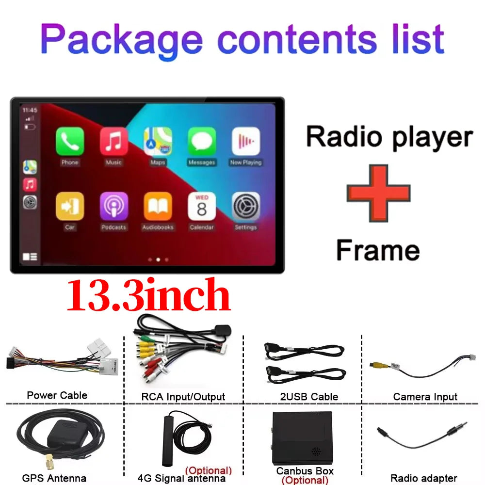 13 inch Android 15 Carplay Auto Car Radio Multimedia For  Chevrolet Silverado 3 GMTK2 2014 2015 2016  2017 2018 Autoradio