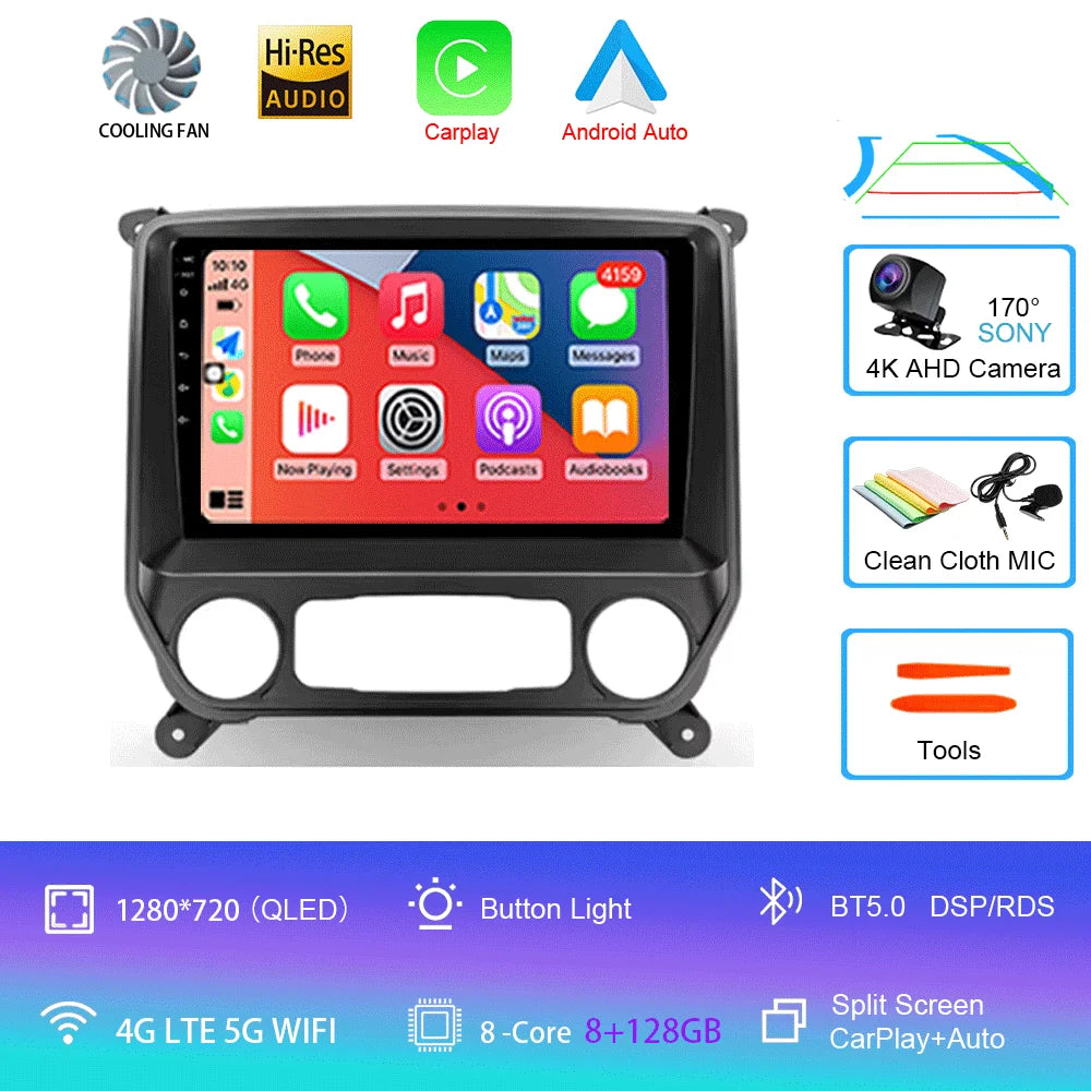 2K Android Car Stereo with CarPlay & Android Auto — Chevrolet Silverado (2014–2018)