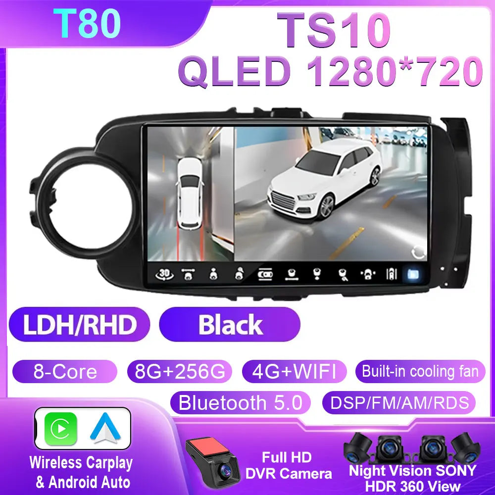Car Stereo with Apple CarPlay & Android Auto, Compatible with Toyota Yaris (2012-2017)