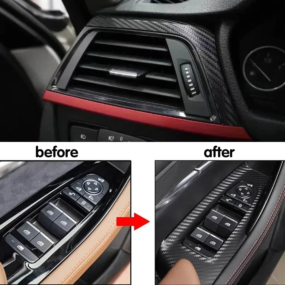 Black 3D Carbon Fiber Vinyl Car Styling Film Waterproof Adhesive Wrap for DIY Automotive Interior Exterior Decoration Sticker