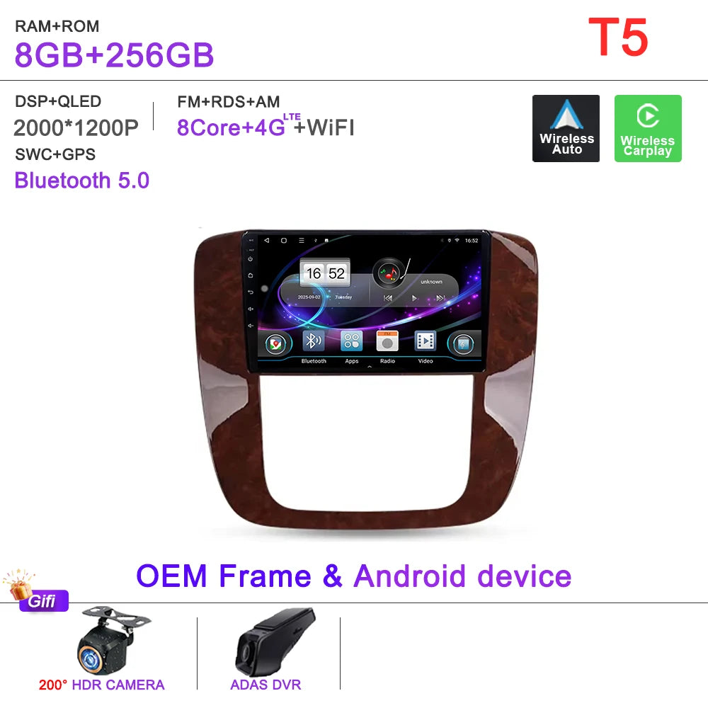 Android 16 For GMC Yukon 3 GMT 900 2006-2014 For Chevrolet Tahoe 3 GMT900 2006-2014 Silverado 2 GMT901 2007-2013 Radio Car GPS