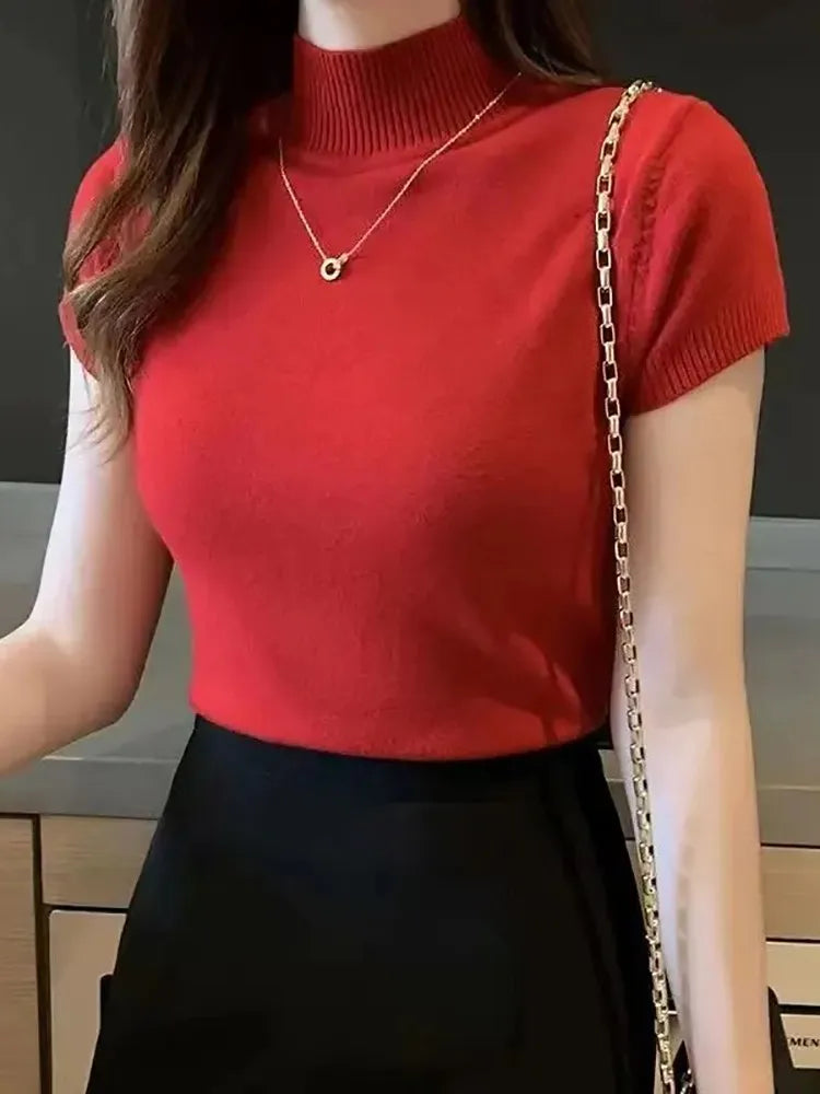 Women's half-high neck knit top — view 4 of 20