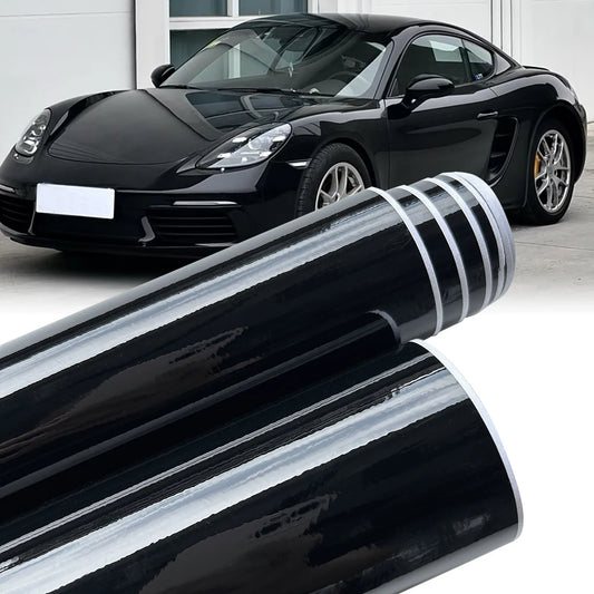Piano Black Glossy Vinyl Wrap Film Black Bright Color Sticker Car Motorcycles Styling Decals Decoration Stickers Accessiries