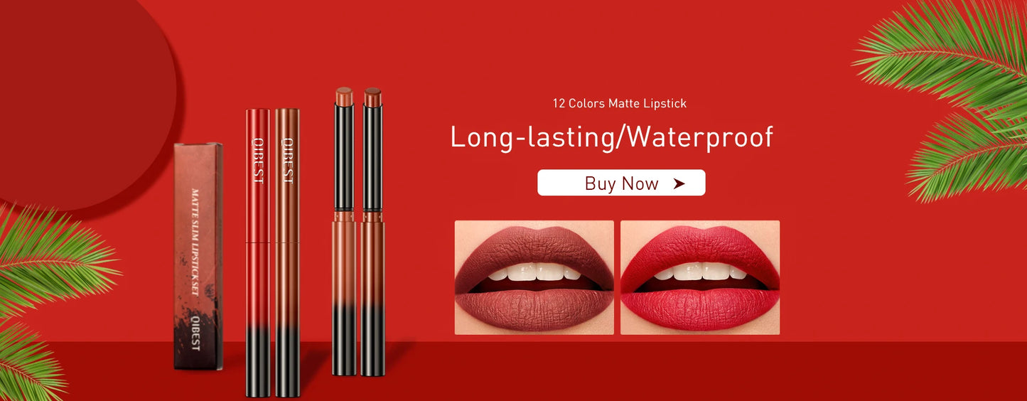 QIBEST Double-End Glitter & Matte Eyeshadow Stick – Waterproof Bicolor Shimmer Pencil | 6 Colors