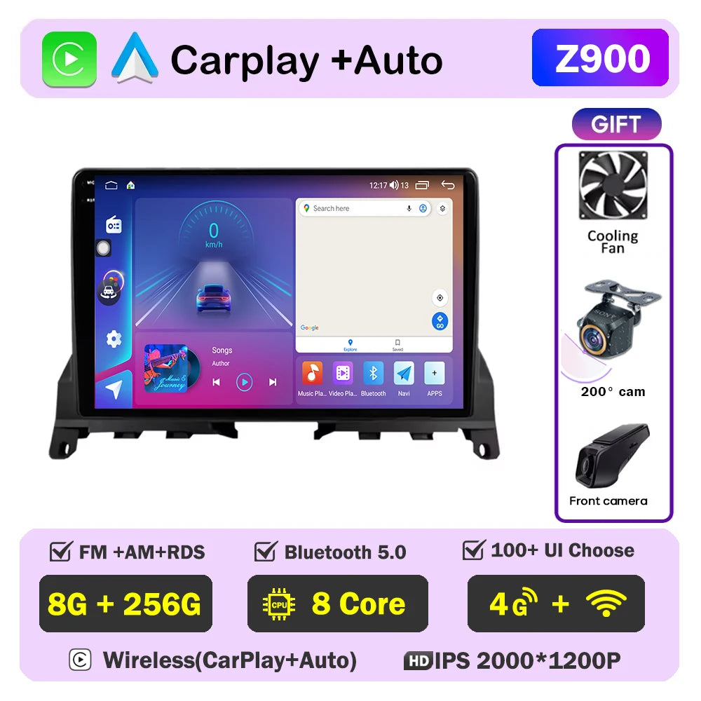 Car Stereo with Apple CarPlay & Android Auto, Compatible with Mercedes-Benz C-Class W204 S204 (2007-2010)