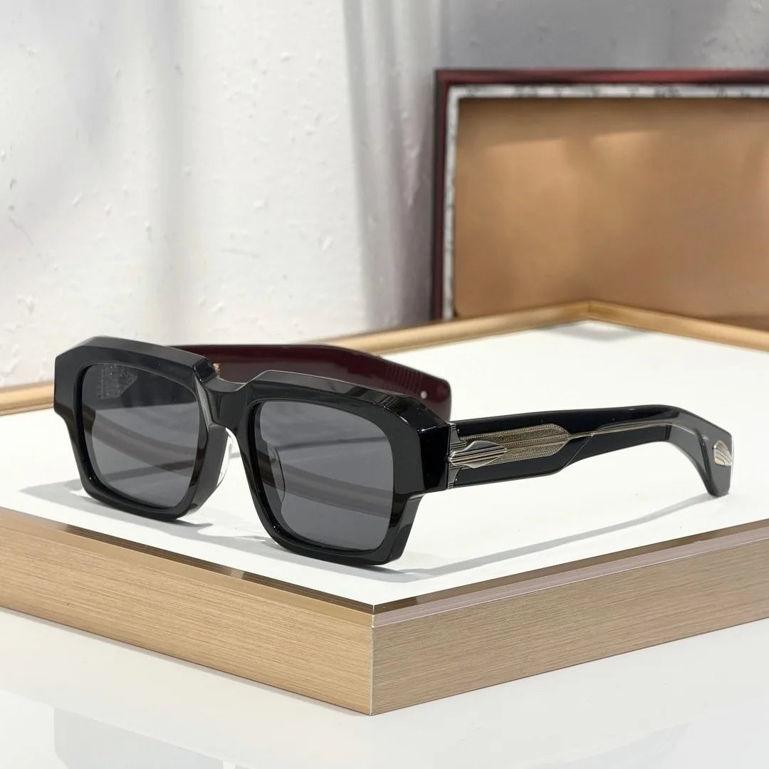 Handmade Acetate Square Sunglasses — Thick Frame, UV400