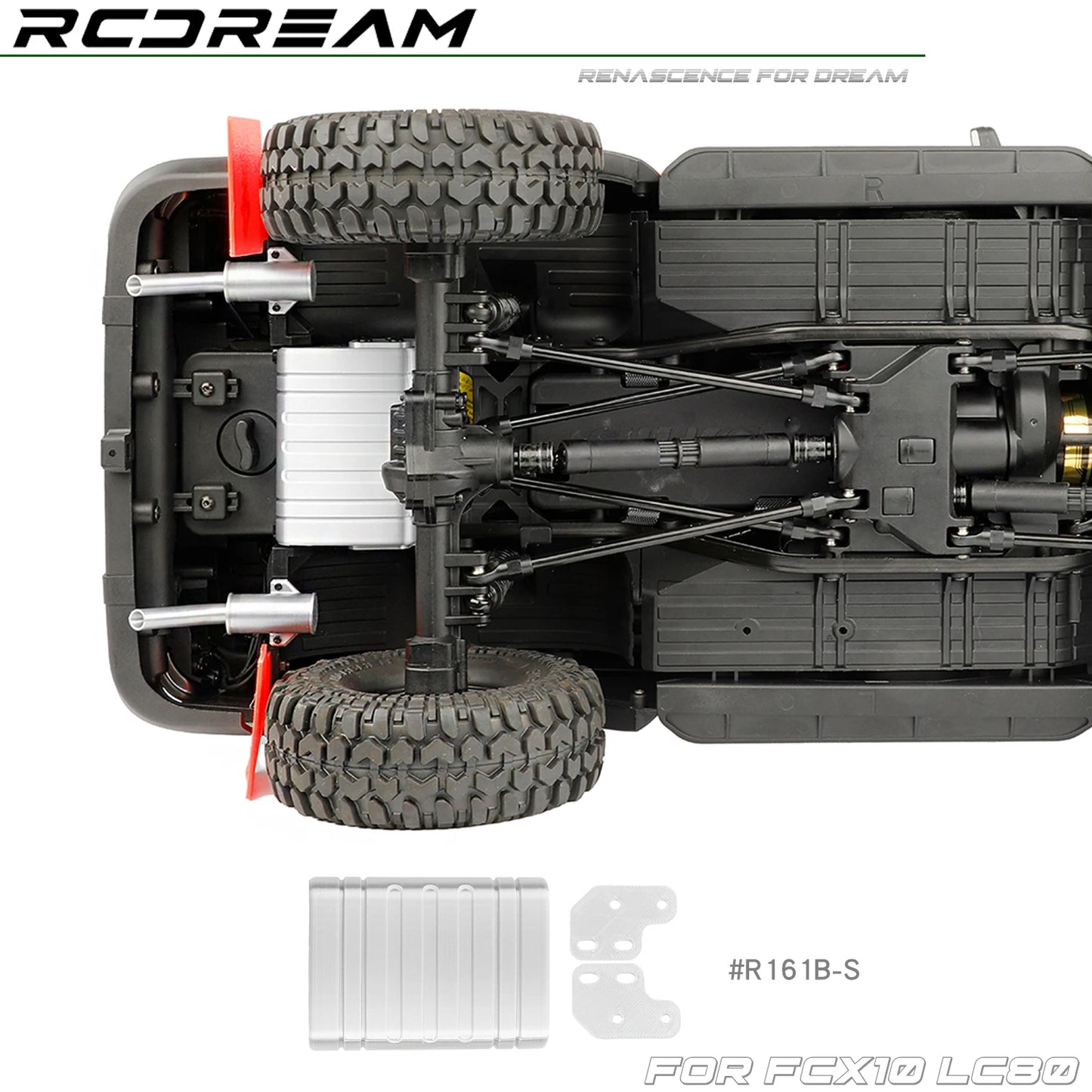 RCDream 1/10 3D Printed Effect Soft Rubber Mud Flap Color TPU Mudguard Film / Tail Exhaust Pipe for FCX10 LC80 TOYOTA Part