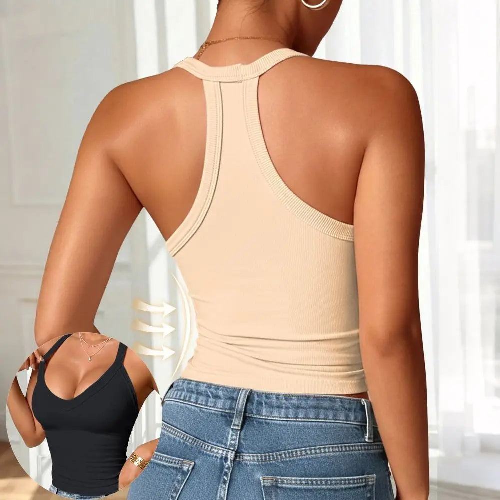 Women's V-neck cami with built-in bra — view 5 of 9