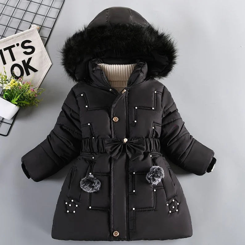Girls' Hooded Winter Coat with Belt - Plush Lined Heavy Jacket - photo 13