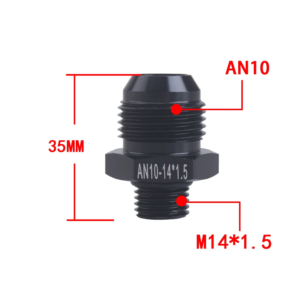 Universal AN6 AN8 AN10 To AN To M14/M16/M18x1.5 Thread Straight Fuel Oil Air Hose Fitting Male Adapter Car Auto Accessories
