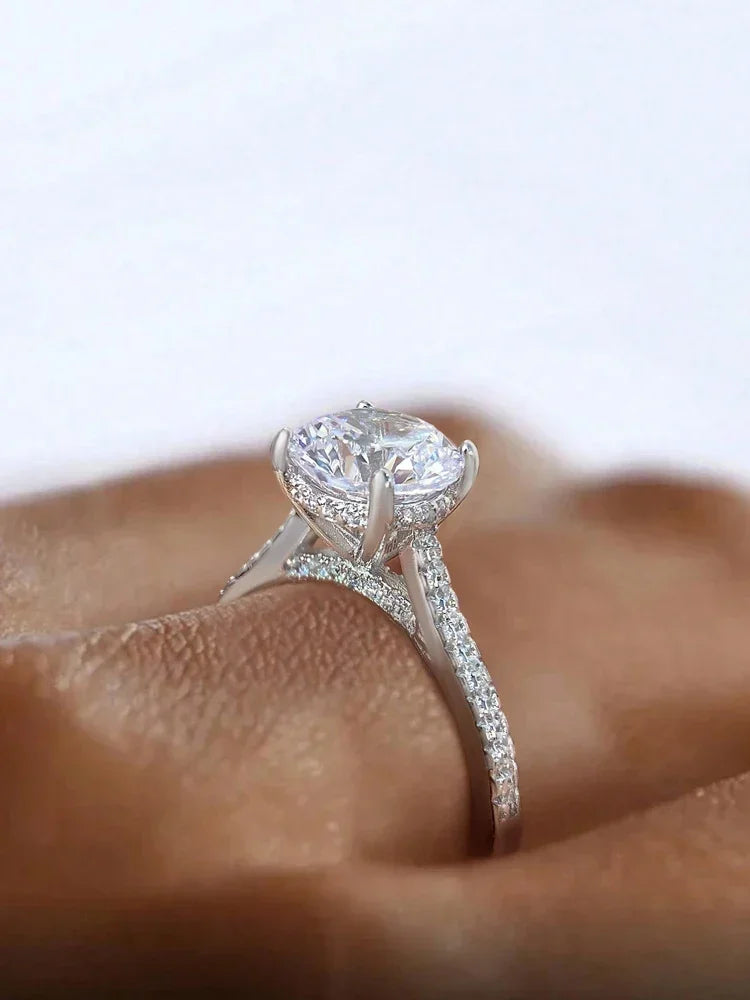 925 Sterling Silver 2 Carat Zircon Ring for Women - Fine Jewelry