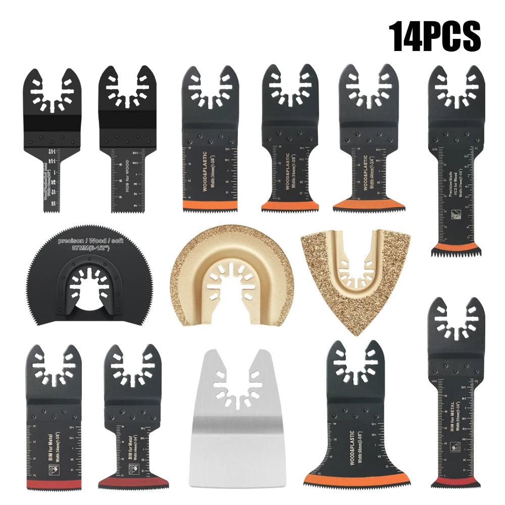 Japanese Tooth Carbide Oscillating Saw Blade Kit 10-39Pcs Arc Edge Oscillating Multitool Blades Precise Cut for Wood PVC Iron