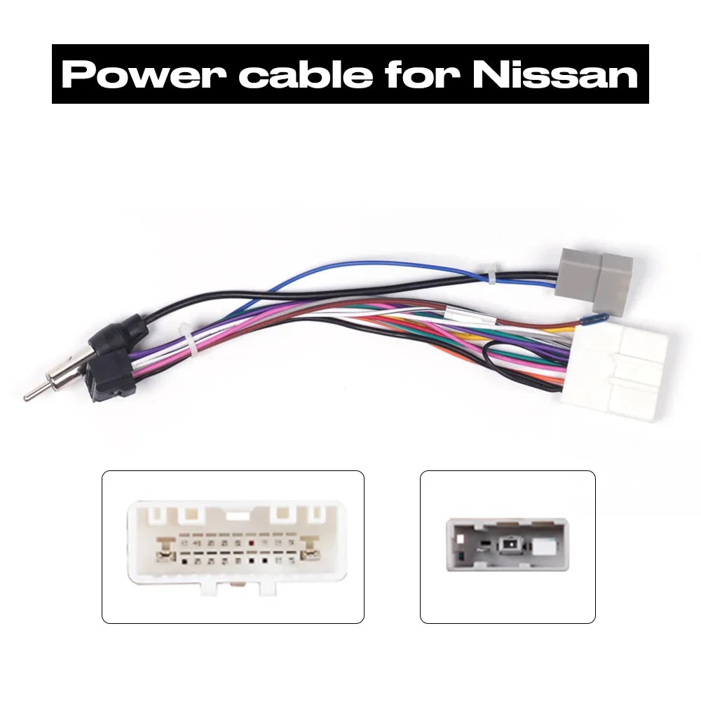 Universal ISO Power Cable, USB, Microphone & GPS Antenna Kit — Car Stereo Install Accessories (Toyota, Nissan, Suzuki)