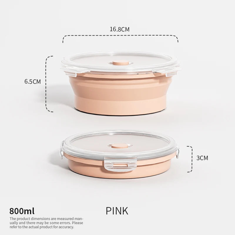 Collapsible Silicone Lunch Box - Stackable Food Storage Containers