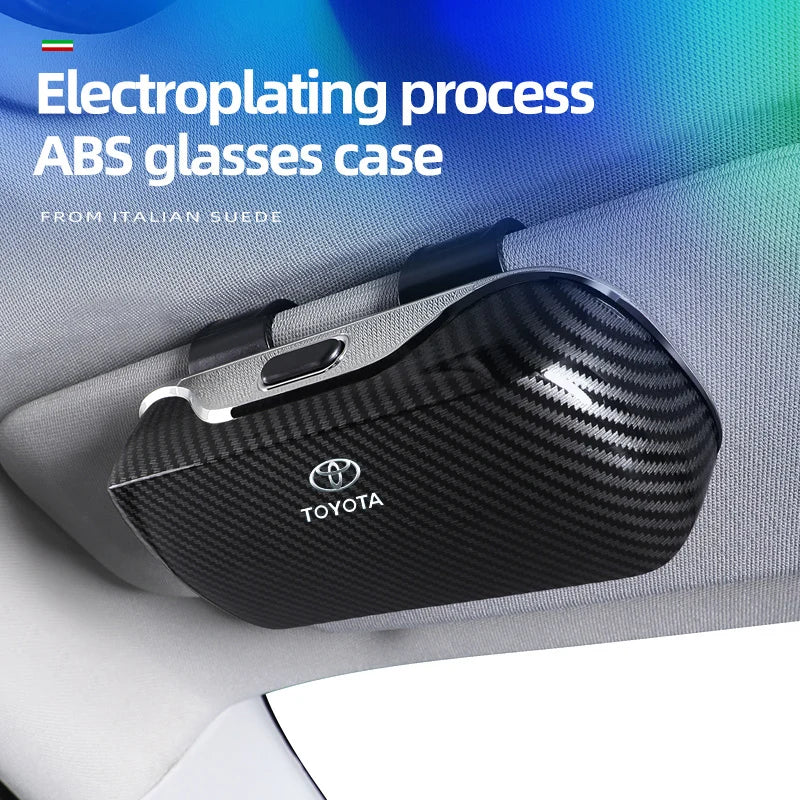 Car Glasses Box Visor Eyeglasses Case For Toyota GR Rav4 Yaris Camry Land Corolla CHR Hilux Cruiser Tacoma Sunglasses Holder