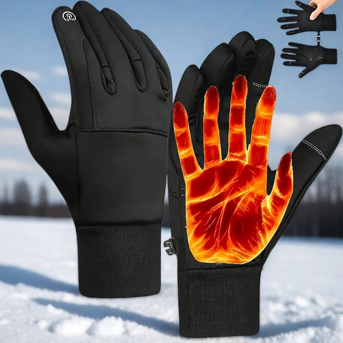 Anti-Slip Palm Winter Gloves - Thermal Gloves for Running and Cycling